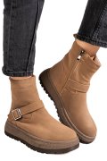 GHETE KHAKI PIELE NATURALA INTOARSA TS772603