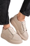 PANTOFI SPORT ARGINTII PIELE NATURALA 2S77056