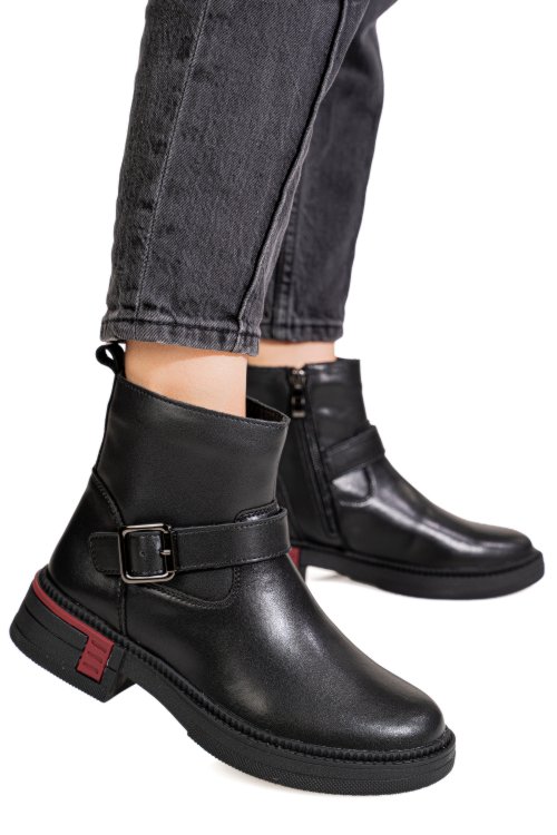 Ghete negre piele naturala ts772628