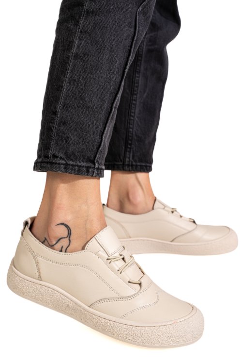 Pantofi sport bej piele naturala 4s7721