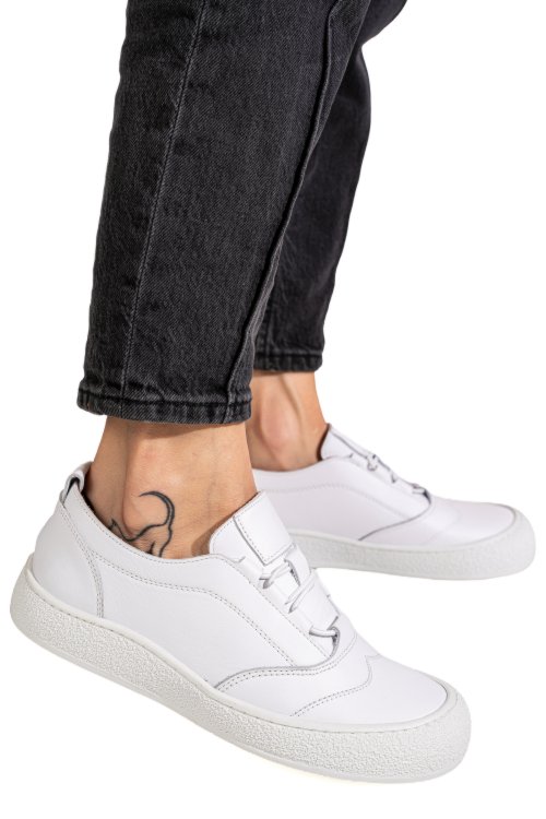 Pantofi sport albi piele naturala 4s7721