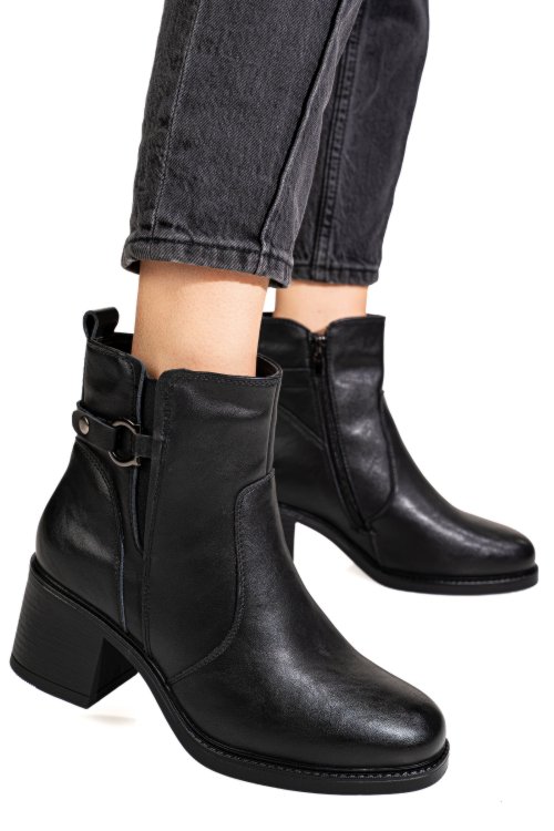 Ghete negre piele naturala cs77a003