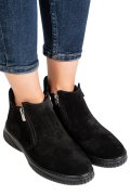 GHETE NEGRE PIELE NATURALA INTOARSA 3PC119