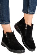 GHETE NEGRE PIELE NATURALA INTOARSA 3PC119