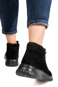 GHETE NEGRE PIELE NATURALA INTOARSA 3PC119