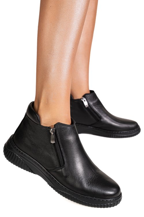 Ghete negre piele naturala 3pc119