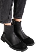 GHETE NEGRE PIELE NATURALA INTOARSA 2S77533
