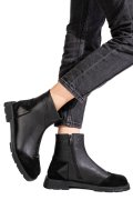 GHETE NEGRE PIELE NATURALA INTOARSA 2S77533