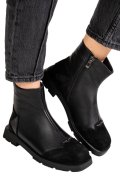 GHETE NEGRE PIELE NATURALA INTOARSA 2S77533