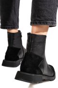 GHETE NEGRE PIELE NATURALA INTOARSA 2S77533