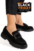 MOCASINI NEGRI PIELE NATURALA INTOARSA IS77441