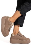 PANTOFI SPORT TAUPE PIELE NATURALA INTOARSA IS77700