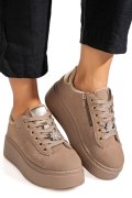 PANTOFI SPORT TAUPE PIELE NATURALA INTOARSA IS77700