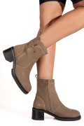 GHETE TAUPE PIELE NATURALA INTOARSA IS77181