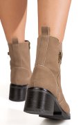 GHETE TAUPE PIELE NATURALA INTOARSA IS77181