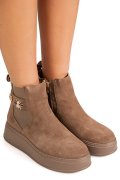 GHETE TAUPE PIELE NATURALA INTOARSA IS7788