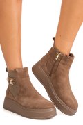 GHETE TAUPE PIELE NATURALA INTOARSA IS7788