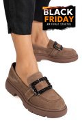 MOCASINI TAUPE PIELE NATURALA INTOARSA IS77441