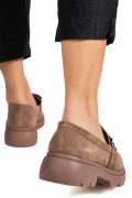 MOCASINI TAUPE PIELE NATURALA INTOARSA IS77441