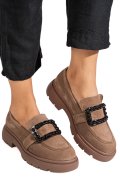 MOCASINI TAUPE PIELE NATURALA INTOARSA IS77441