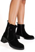 GHETE NEGRE PIELE NATURALA INTOARSA IS77181