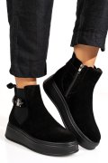 GHETE NEGRE PIELE NATURALA INTOARSA IS7788