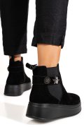 GHETE NEGRE PIELE NATURALA INTOARSA IS7788