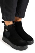 GHETE NEGRE PIELE NATURALA INTOARSA IS7788