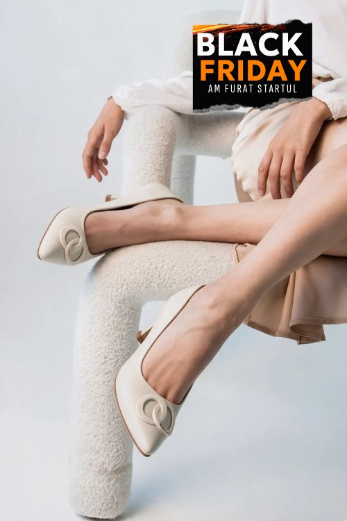 Pantofi bej piele naturala gpc10a125