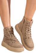 GHETE KHAKI PIELE NATURALA INTOARSA F002-659