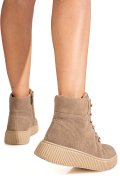 GHETE KHAKI PIELE NATURALA INTOARSA F002-659