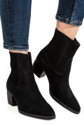 BOTINE NEGRE PIELE NATURALA INTOARSA WH224H34