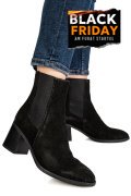 BOTINE NEGRE PIELE NATURALA INTOARSA WH476H01