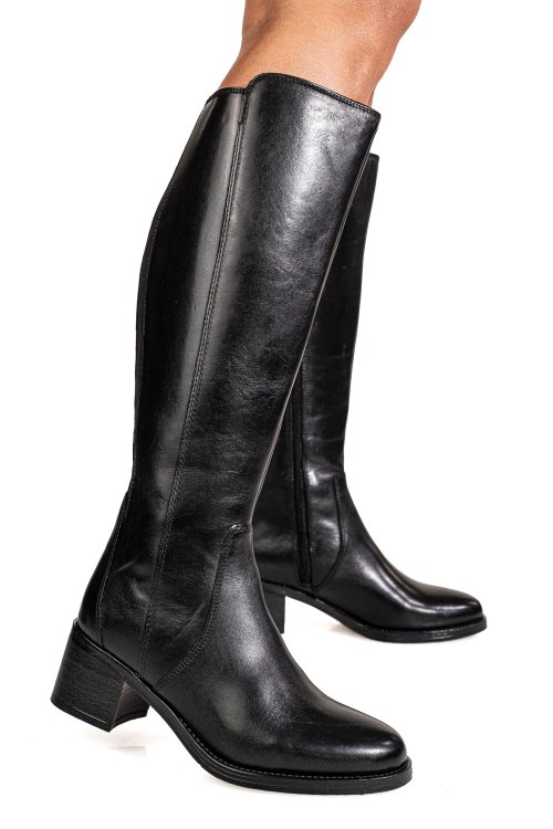 Cizme negre piele naturala bb26-5204