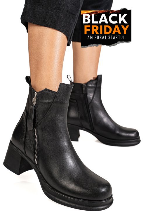 Ghete negre piele naturala 2s7782