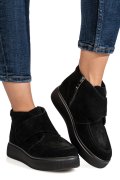 GHETE NEGRE PIELE NATURALA INTOARSA TS772622