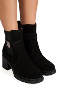 GHETE NEGRI PIELE NATURALA INTOARSA IS77354