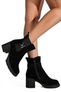 GHETE NEGRI PIELE NATURALA INTOARSA IS77354