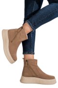 GHETE KHAKI PIELE NATURALA INTOARSA TS777007