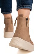 GHETE KHAKI PIELE NATURALA INTOARSA TS777007