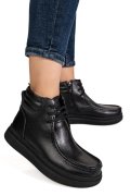 GHETE NEGRE PIELE NATURALA TS772616