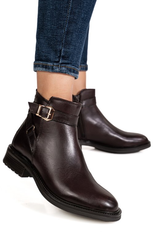 Ghete dama piele naturala maro ws77h66h16