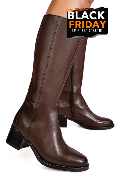 Cizme maro piele naturala bb26-6205