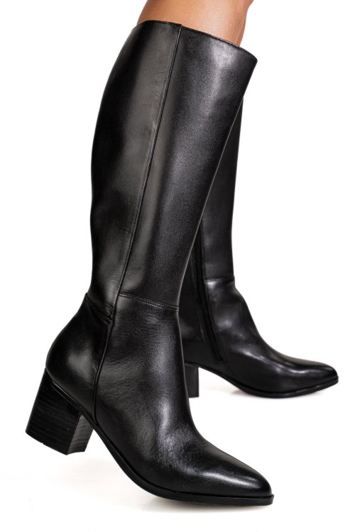 Cizme negre piele naturala bb26-6205