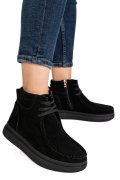 GHETE NEGRE PIELE NATURALA INTOARSA TS772616