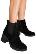 BOTINE NEGRE PIELE NATURALA INTOARSA IS77356