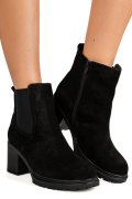 BOTINE NEGRE PIELE NATURALA INTOARSA IS77356