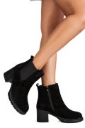 BOTINE NEGRE PIELE NATURALA INTOARSA IS77356