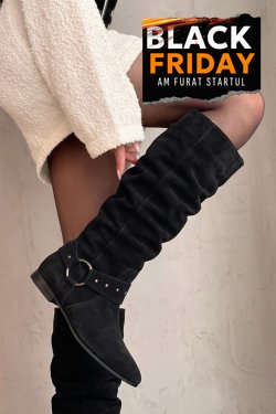 CIZME NEGRE PIELE NATURALA INTOARSA 9S77377