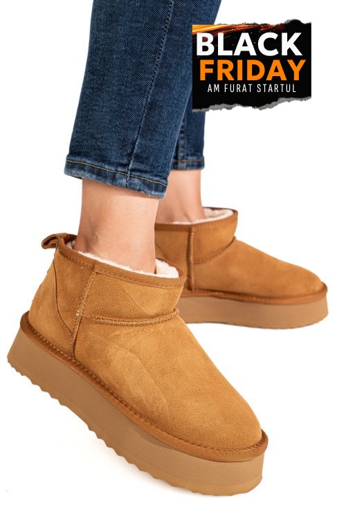 Cizme camel piele naturala intoarsa ds77s4252